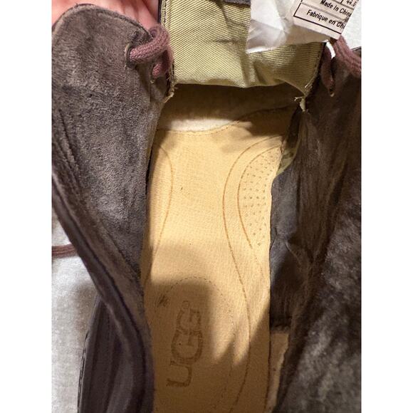 UGG Leighton Men’s Size 11 Crinkly Brown Leather Chukka Boots PLZ READ - Picture 9 of 16